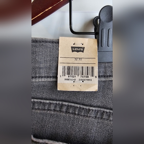 Levi's Stellar Stretch Mid Rise Boyfriend Relaxed Charcoal Grey Taper Jeans 32 - Picture 9 of 11